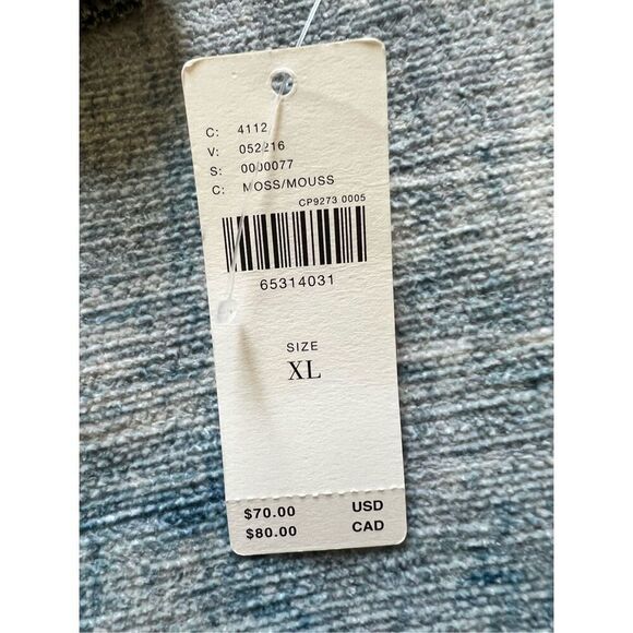 NWT! Pilcro Anthropologie Distressed Moss Green Waffle Knit Thermal XL - Picture 7 of 8